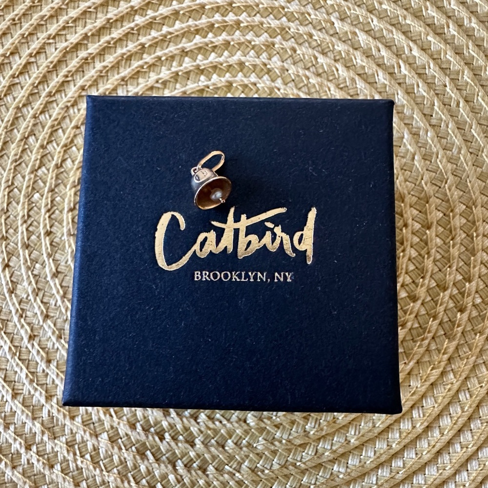 Catbird tiny 14k yellow gold bell charm